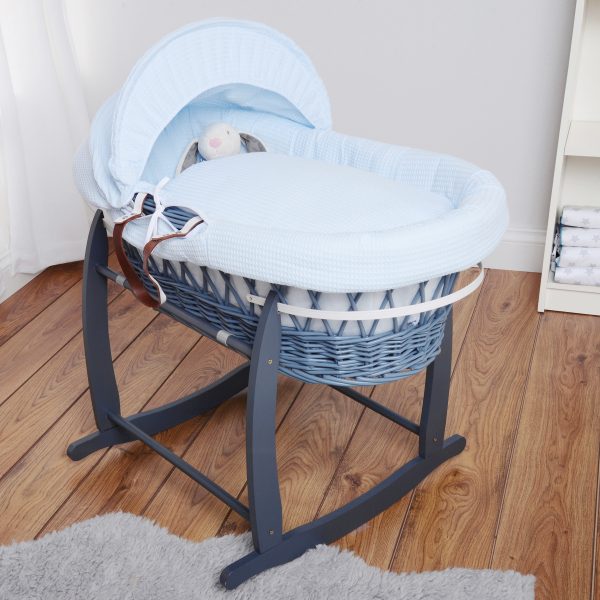 Grey wicker blue waffle