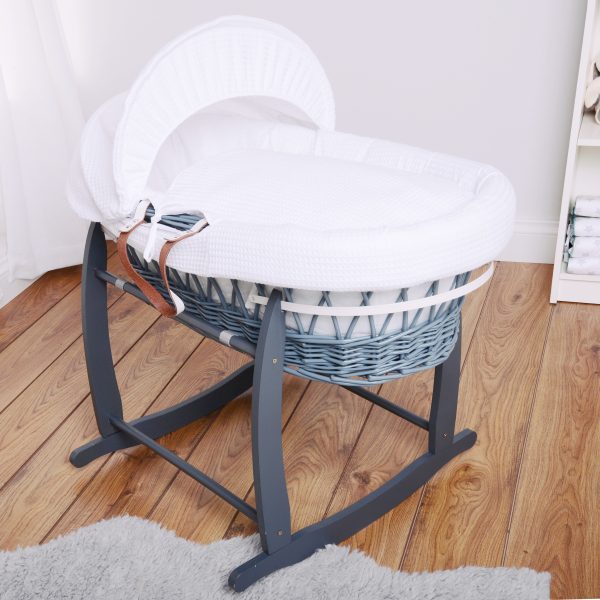 Grey wicker white waffle