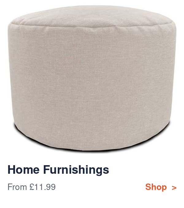 Pouffes and home furnishings from £11.99
