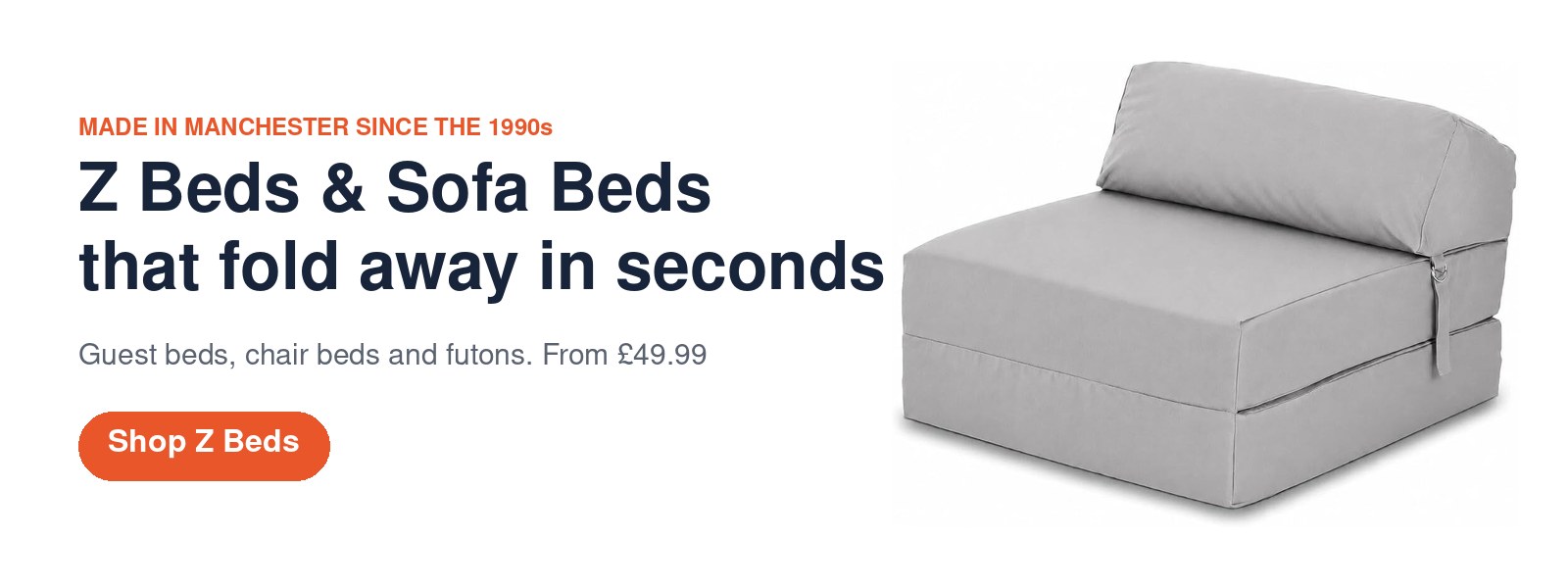 Z beds and sofa beds made in Manchester from £49.99